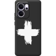 Чорний чохол BoxFace OPPO Reno 14 FS Білий хрест ЗСУ