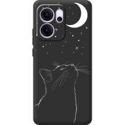 Чорний чохол BoxFace OPPO Reno 14 FS Місячний кіт