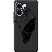 Чорний чохол BoxFace OPPO Reno 14 FS Wolf and Raven