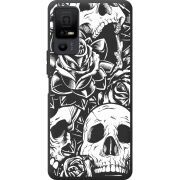 Чорний чохол BoxFace TCL 40 NxtPaper 5G Skull and Roses