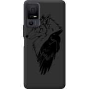 Чорний чохол BoxFace TCL 40 NxtPaper 5G Wolf and Raven