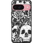 Чорний чохол BoxFace Google Pixel 10 Pro Skull and Roses