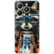 Чохол BoxFace Realme Note 70 Енот с банкой