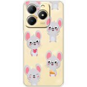 Прозорий чохол BoxFace Realme Note 70 с 3D-глазками Mouse