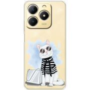 Прозорий чохол BoxFace Realme Note 70 Cat Style