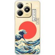 Прозорий чохол BoxFace Realme Note 70 Большая волна в Канагаве