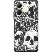 Чорний чохол BoxFace Realme Note 70 Skull and Roses