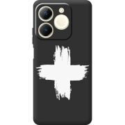 Чорний чохол BoxFace Realme Note 70 Білий хрест ЗСУ