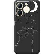 Чорний чохол BoxFace Realme Note 70 Місячний кіт