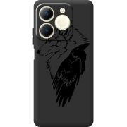 Чорний чохол BoxFace Realme Note 70 Wolf and Raven