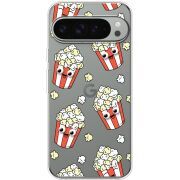 Прозорий чохол BoxFace Google Pixel 10 Pro XL с 3D-глазками Popcorn
