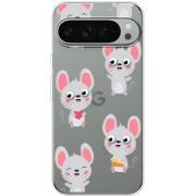 Прозорий чохол BoxFace Google Pixel 10 Pro XL с 3D-глазками Mouse