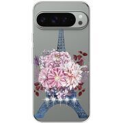 Чохол зі стразами для Google Pixel 10 Pro XL Eiffel Tower