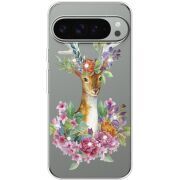 Чохол зі стразами для Google Pixel 10 Pro XL Deer with flowers