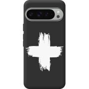 Чорний чохол BoxFace Google Pixel 10 Pro XL Білий хрест ЗСУ