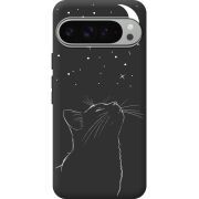 Чорний чохол BoxFace Google Pixel 10 Pro XL Місячний кіт