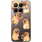 Прозорий чохол BoxFace Xiaomi 15T Pro с 3D-глазками Pug