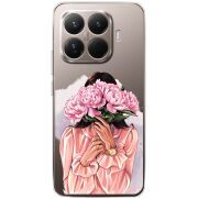 Прозорий чохол BoxFace Xiaomi 15T Pro Девушка с Пионами