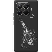 Чорний чохол BoxFace Xiaomi 15T Pro Військовий літак