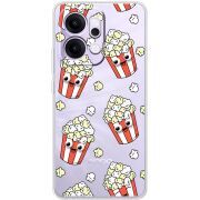 Прозорий чохол BoxFace OPPO Reno 14 5G с 3D-глазками Popcorn