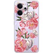 Прозорий чохол BoxFace OPPO Reno 14 5G Peony Watercolor Style