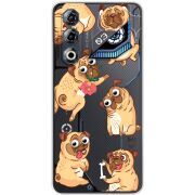 Прозорий чохол BoxFace Nubia Neo 3 GT 5G с 3D-глазками Pug