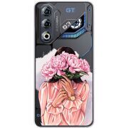Прозорий чохол BoxFace Nubia Neo 3 GT 5G Девушка с Пионами