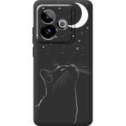 Чорний чохол BoxFace Realme GT 7 5G Місячний кіт