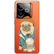 Прозорий чохол BoxFace Realme GT 7T 5G Dog Coffeeman