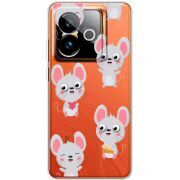 Прозорий чохол BoxFace Realme GT 7T 5G с 3D-глазками Mouse