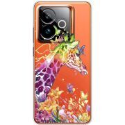 Прозорий чохол BoxFace Realme GT 7T 5G Colorful Giraffe