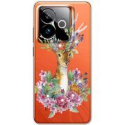 Чохол зі стразами Realme GT 7T 5G Deer with flowers