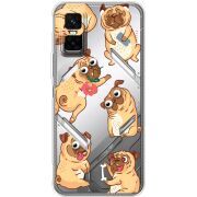 Прозорий чохол BoxFace Infinix GT 30 Pro с 3D-глазками Pug