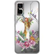 Чохол зі стразами Infinix GT 30 Pro Deer with flowers