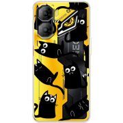 Прозорий чохол BoxFace Nubia Neo 3 5G с 3D-глазками Black Kitty