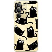 Прозорий чохол BoxFace Realme C71 с 3D-глазками Black Kitty
