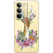Чохол зі стразами Realme C71 Deer with flowers