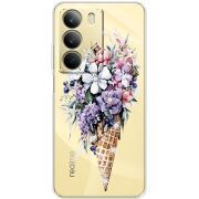 Чохол зі стразами Realme C71 Ice Cream Flowers