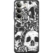 Чорний чохол BoxFace Realme C71 Skull and Roses