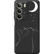 Чорний чохол BoxFace Realme C71 Місячний кіт