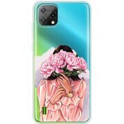 Прозорий чохол BoxFace Blackview Oscal C60 Девушка с Пионами