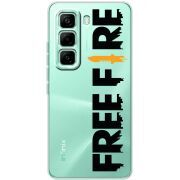 Прозорий чохол BoxFace Infinix Hot 60 Pro Free Fire Black Logo