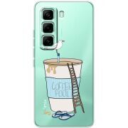 Прозорий чохол BoxFace Infinix Hot 60 Pro Segull in Cofee Pool