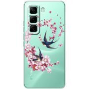 Чохол зі стразами Infinix Hot 60 Pro Swallows and Bloom