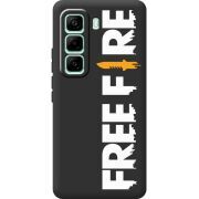 Чорний чохол BoxFace Infinix Hot 60 Pro Free Fire White Logo