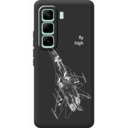 Чорний чохол BoxFace Infinix Hot 60 Pro Військовий літак