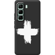 Чорний чохол BoxFace Infinix Hot 60 Pro Білий хрест ЗСУ