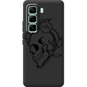 Чорний чохол BoxFace Infinix Hot 60 Pro Skull and Roses