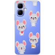 Прозорий чохол BoxFace Tecno Spark Go 2 с 3D-глазками Mouse