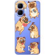 Прозорий чохол BoxFace Tecno Spark Go 2 с 3D-глазками Pug